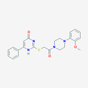 molecular formula C23H24N4O3S B498867 2-[2-[4-(2-methoxyphenyl)piperazin-1-yl]-2-oxoethyl]sulfanyl-6-phenyl-1H-pyrimidin-4-one 