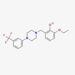 molecular formula C20H23F3N2O2 B4988679 2-ethoxy-6-({4-[3-(trifluoromethyl)phenyl]-1-piperazinyl}methyl)phenol 