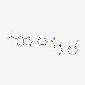 molecular formula C24H20BrN3O2S B4988691 3-bromo-N-({[4-(5-isopropyl-1,3-benzoxazol-2-yl)phenyl]amino}carbonothioyl)benzamide 