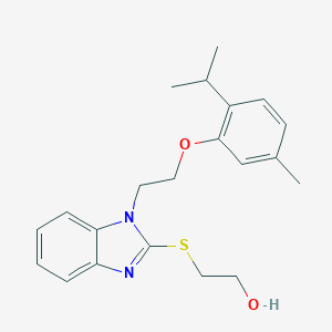 molecular formula C21H26N2O2S B498871 2-({1-[2-(2-isopropyl-5-methylphenoxy)ethyl]-1H-benzimidazol-2-yl}sulfanyl)ethanol 