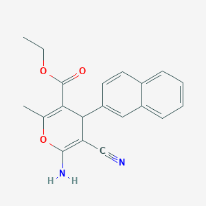 molecular formula C20H18N2O3 B4988728 ethyl 6-amino-5-cyano-2-methyl-4-(2-naphthyl)-4H-pyran-3-carboxylate 