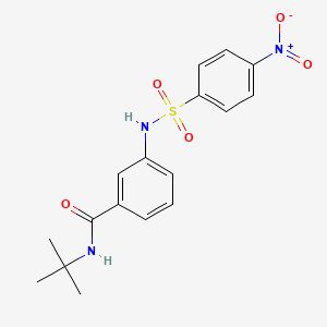molecular formula C17H19N3O5S B4988739 N-(tert-butyl)-3-{[(4-nitrophenyl)sulfonyl]amino}benzamide 