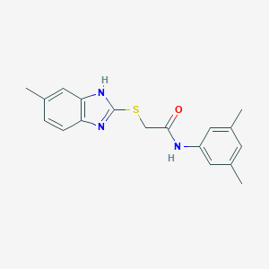 molecular formula C18H19N3OS B498875 N-(3,5-dimethylphenyl)-2-[(6-methyl-1H-benzimidazol-2-yl)sulfanyl]acetamide 