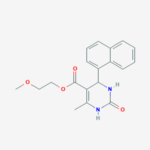 molecular formula C19H20N2O4 B4988757 2-methoxyethyl 6-methyl-4-(1-naphthyl)-2-oxo-1,2,3,4-tetrahydro-5-pyrimidinecarboxylate 