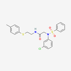 molecular formula C23H23ClN2O3S2 B4988763 N~2~-(3-chlorophenyl)-N~1~-{2-[(4-methylphenyl)thio]ethyl}-N~2~-(phenylsulfonyl)glycinamide 