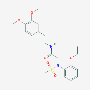 molecular formula C21H28N2O6S B4988769 N~1~-[2-(3,4-dimethoxyphenyl)ethyl]-N~2~-(2-ethoxyphenyl)-N~2~-(methylsulfonyl)glycinamide 