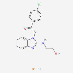 molecular formula C17H17BrClN3O2 B4988784 1-(4-chlorophenyl)-2-{2-[(2-hydroxyethyl)amino]-1H-benzimidazol-1-yl}ethanone hydrobromide 