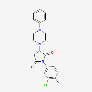 molecular formula C21H22ClN3O2 B4988789 1-(3-chloro-4-methylphenyl)-3-(4-phenyl-1-piperazinyl)-2,5-pyrrolidinedione 