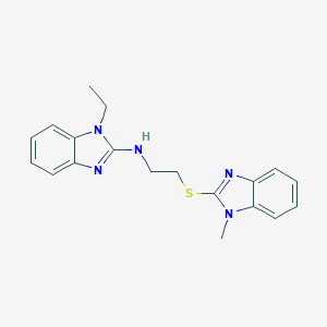 molecular formula C19H21N5S B498879 1-ethyl-N-{2-[(1-methyl-1H-benzimidazol-2-yl)sulfanyl]ethyl}-1H-benzimidazol-2-amine 
