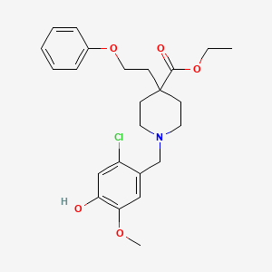 molecular formula C24H30ClNO5 B4988797 ethyl 1-(2-chloro-4-hydroxy-5-methoxybenzyl)-4-(2-phenoxyethyl)-4-piperidinecarboxylate 