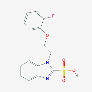 molecular formula C15H13FN2O4S B498880 1-[2-(2-fluorophenoxy)ethyl]-1H-benzimidazole-2-sulfonic acid 