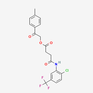 molecular formula C20H17ClF3NO4 B4988805 2-(4-methylphenyl)-2-oxoethyl 4-{[2-chloro-5-(trifluoromethyl)phenyl]amino}-4-oxobutanoate 