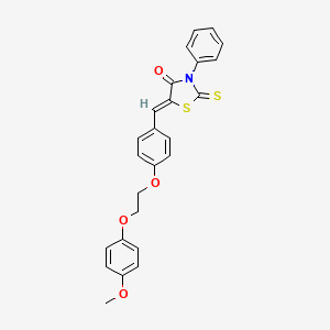 molecular formula C25H21NO4S2 B4988810 5-{4-[2-(4-methoxyphenoxy)ethoxy]benzylidene}-3-phenyl-2-thioxo-1,3-thiazolidin-4-one 