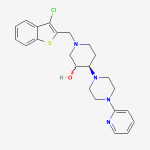 molecular formula C23H27ClN4OS B4988815 (3R*,4R*)-1-[(3-chloro-1-benzothien-2-yl)methyl]-4-[4-(2-pyridinyl)-1-piperazinyl]-3-piperidinol 