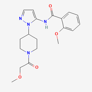 molecular formula C19H24N4O4 B4988860 2-methoxy-N-{1-[1-(methoxyacetyl)-4-piperidinyl]-1H-pyrazol-5-yl}benzamide 