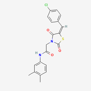molecular formula C20H17ClN2O3S B4988868 2-[5-(4-chlorobenzylidene)-2,4-dioxo-1,3-thiazolidin-3-yl]-N-(3,4-dimethylphenyl)acetamide 