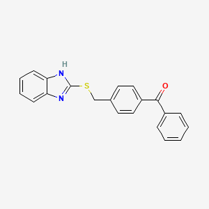 molecular formula C21H16N2OS B4988877 {4-[(1H-benzimidazol-2-ylthio)methyl]phenyl}(phenyl)methanone 