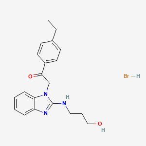 molecular formula C20H24BrN3O2 B4988885 1-(4-ethylphenyl)-2-{2-[(3-hydroxypropyl)amino]-1H-benzimidazol-1-yl}ethanone hydrobromide 