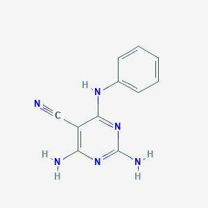 molecular formula C11H10N6 B498891 2,4-Diamino-6-anilino-5-pyrimidinecarbonitrile 