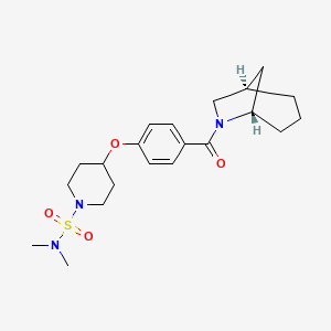 molecular formula C21H31N3O4S B4988918 4-{4-[(1R*,5S*)-6-azabicyclo[3.2.1]oct-6-ylcarbonyl]phenoxy}-N,N-dimethyl-1-piperidinesulfonamide 