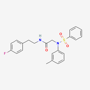 molecular formula C23H23FN2O3S B4988928 N~1~-[2-(4-fluorophenyl)ethyl]-N~2~-(3-methylphenyl)-N~2~-(phenylsulfonyl)glycinamide 