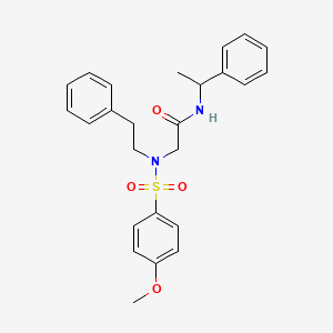 molecular formula C25H28N2O4S B4988962 N~2~-[(4-methoxyphenyl)sulfonyl]-N~1~-(1-phenylethyl)-N~2~-(2-phenylethyl)glycinamide 