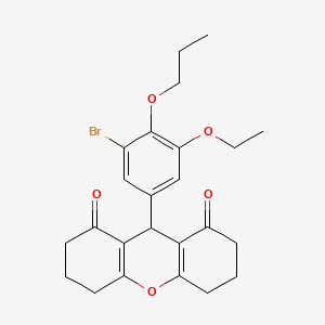 molecular formula C24H27BrO5 B4988969 9-(3-bromo-5-ethoxy-4-propoxyphenyl)-3,4,5,6,7,9-hexahydro-1H-xanthene-1,8(2H)-dione 