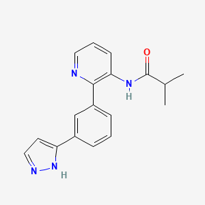 molecular formula C18H18N4O B4988972 2-methyl-N-{2-[3-(1H-pyrazol-3-yl)phenyl]-3-pyridinyl}propanamide 