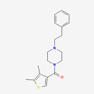 molecular formula C19H24N2OS B4988981 1-[(4,5-dimethyl-3-thienyl)carbonyl]-4-(2-phenylethyl)piperazine 