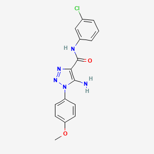 molecular formula C16H14ClN5O2 B4988986 5-amino-N-(3-chlorophenyl)-1-(4-methoxyphenyl)-1H-1,2,3-triazole-4-carboxamide 