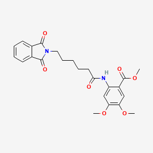 molecular formula C24H26N2O7 B4989012 methyl 2-{[6-(1,3-dioxo-1,3-dihydro-2H-isoindol-2-yl)hexanoyl]amino}-4,5-dimethoxybenzoate 