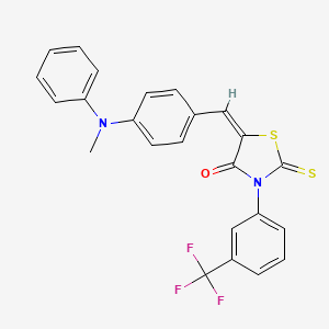 molecular formula C24H17F3N2OS2 B4989029 5-{4-[methyl(phenyl)amino]benzylidene}-2-thioxo-3-[3-(trifluoromethyl)phenyl]-1,3-thiazolidin-4-one 