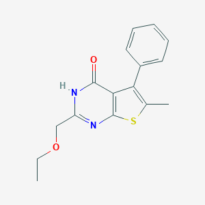 molecular formula C16H16N2O2S B498903 2-(ethoxymethyl)-6-methyl-5-phenylthieno[2,3-d]pyrimidin-4(3H)-one 