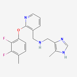 molecular formula C18H18F2N4O B4989040 1-[2-(2,3-difluoro-4-methylphenoxy)-3-pyridinyl]-N-[(4-methyl-1H-imidazol-5-yl)methyl]methanamine 