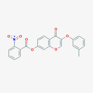 molecular formula C23H15NO7 B4989047 3-(3-methylphenoxy)-4-oxo-4H-chromen-7-yl 2-nitrobenzoate 