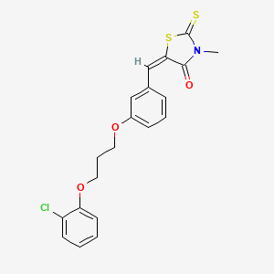 molecular formula C20H18ClNO3S2 B4989049 5-{3-[3-(2-chlorophenoxy)propoxy]benzylidene}-3-methyl-2-thioxo-1,3-thiazolidin-4-one 