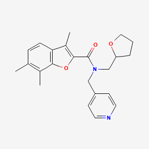 molecular formula C23H26N2O3 B4989076 3,6,7-trimethyl-N-(4-pyridinylmethyl)-N-(tetrahydro-2-furanylmethyl)-1-benzofuran-2-carboxamide 