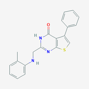 molecular formula C20H17N3OS B498909 5-phenyl-2-(2-toluidinomethyl)thieno[2,3-d]pyrimidin-4(3H)-one 