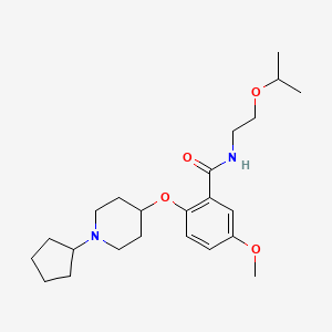molecular formula C23H36N2O4 B4989104 2-[(1-cyclopentyl-4-piperidinyl)oxy]-N-(2-isopropoxyethyl)-5-methoxybenzamide 