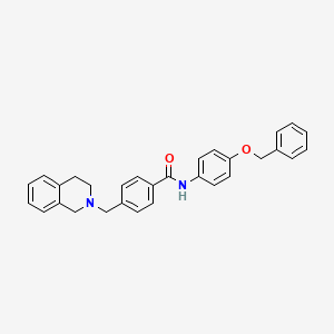 molecular formula C30H28N2O2 B4989106 N-[4-(benzyloxy)phenyl]-4-(3,4-dihydro-2(1H)-isoquinolinylmethyl)benzamide 