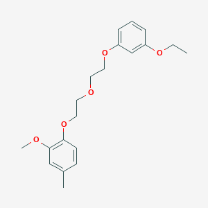 molecular formula C20H26O5 B4989115 1-{2-[2-(3-ethoxyphenoxy)ethoxy]ethoxy}-2-methoxy-4-methylbenzene 
