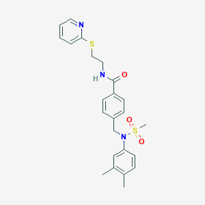 molecular formula C24H27N3O3S2 B4989129 4-{[(3,4-dimethylphenyl)(methylsulfonyl)amino]methyl}-N-[2-(2-pyridinylthio)ethyl]benzamide 