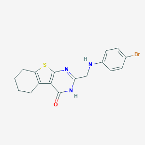 2-[(4-bromoanilino)methyl]-5,6,7,8-tetrahydro[1]benzothieno[2,3-d]pyrimidin-4(3H)-one