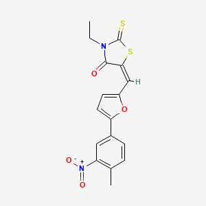 molecular formula C17H14N2O4S2 B4989136 3-ethyl-5-{[5-(4-methyl-3-nitrophenyl)-2-furyl]methylene}-2-thioxo-1,3-thiazolidin-4-one 