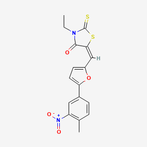 3-ethyl-5-{[5-(4-methyl-3-nitrophenyl)-2-furyl]methylene}-2-thioxo-1,3-thiazolidin-4-one