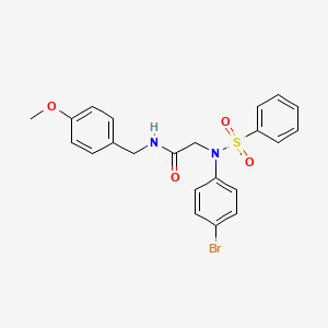 molecular formula C22H21BrN2O4S B4989149 N~2~-(4-溴苯基)-N~1~-(4-甲氧基苄基)-N~2~-(苯磺酰基)甘氨酰胺 