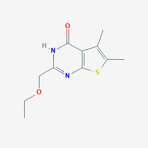 molecular formula C11H14N2O2S B498915 2-(ethoxymethyl)-5,6-dimethylthieno[2,3-d]pyrimidin-4(3H)-one 