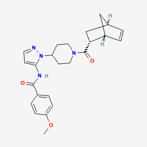 molecular formula C24H28N4O3 B4989166 N-(1-{1-[(1R*,2R*,4R*)-bicyclo[2.2.1]hept-5-en-2-ylcarbonyl]-4-piperidinyl}-1H-pyrazol-5-yl)-4-methoxybenzamide 