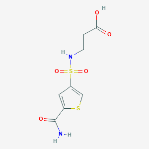 molecular formula C8H10N2O5S2 B4989185 N-{[5-(aminocarbonyl)-3-thienyl]sulfonyl}-beta-alanine 