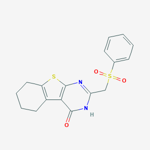 molecular formula C17H16N2O3S2 B498919 2-[(phenylsulfonyl)methyl]-5,6,7,8-tetrahydro[1]benzothieno[2,3-d]pyrimidin-4(3H)-one 